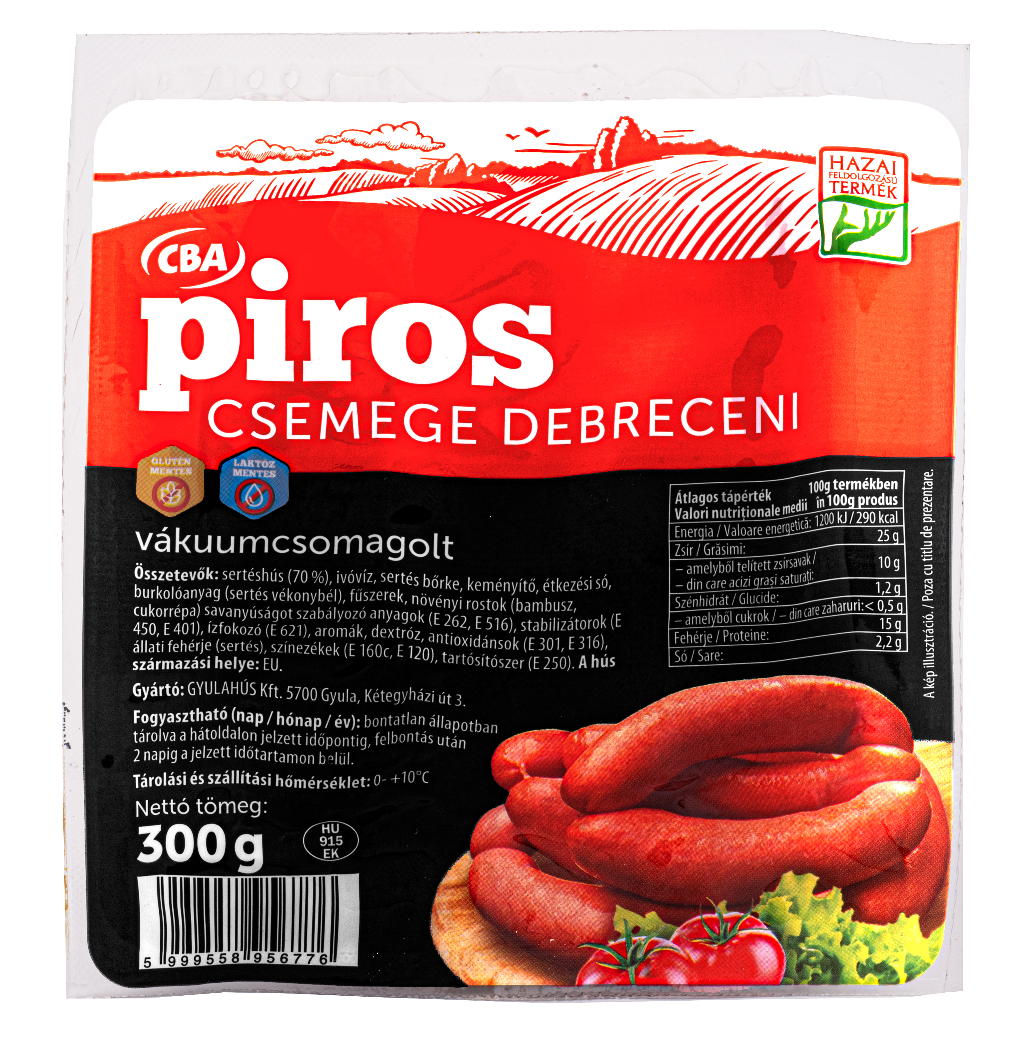 CBA Piros Csemege debreceni pároskolbász 300g
